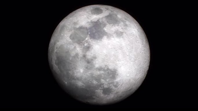 飞往月球改变相位。旋转的月亮的美丽缩放3d动画。科学天文学概念。