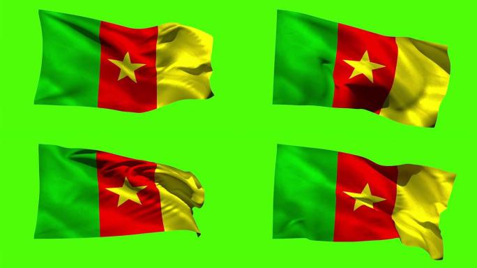 喀麦隆国旗在微风中飘扬