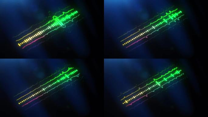 数字屏幕上的音频波形声音均衡器
