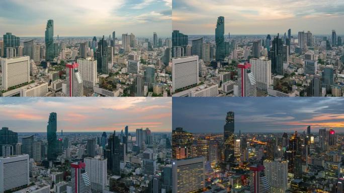 曼谷城市景观日夜流逝，城市印象