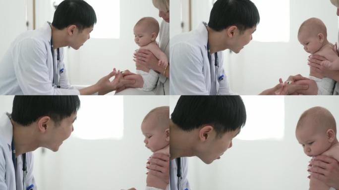 婴儿接受预防接种