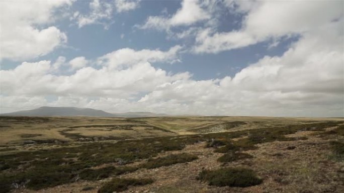 南大西洋福克兰群岛(Islas Malvinas)的东福克兰草地景观，1982年福克兰战争就发生在这