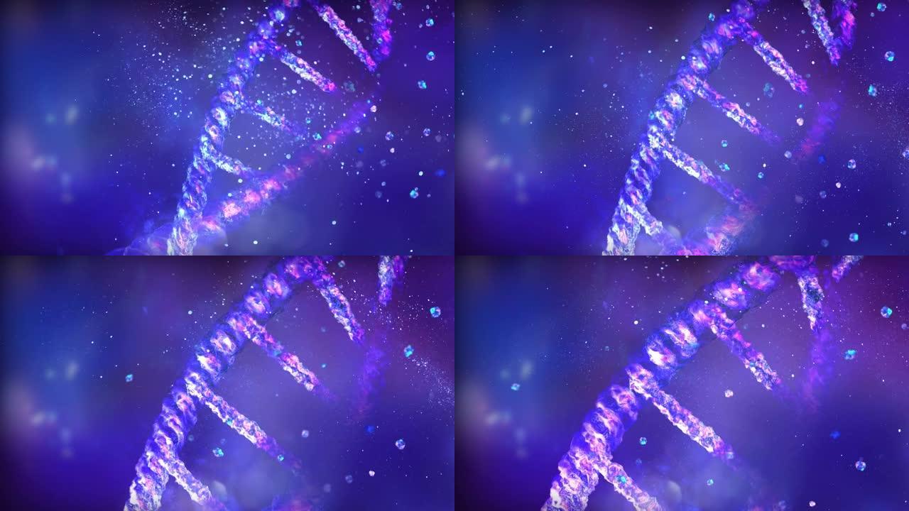 三维空间中受损的DNA链模型。