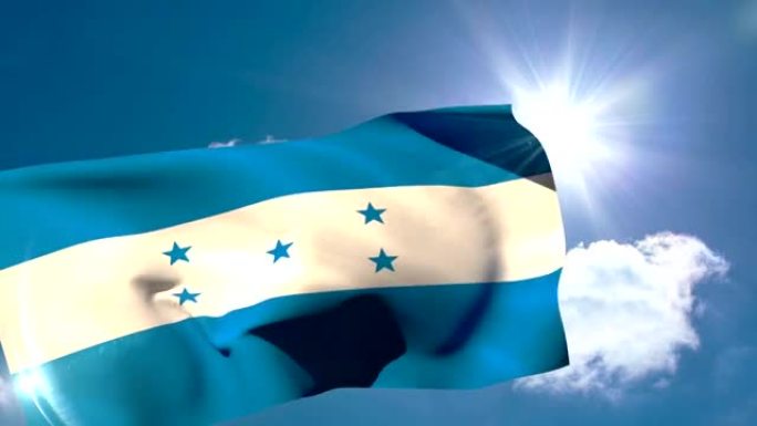 洪都拉斯国旗在微风中飘扬