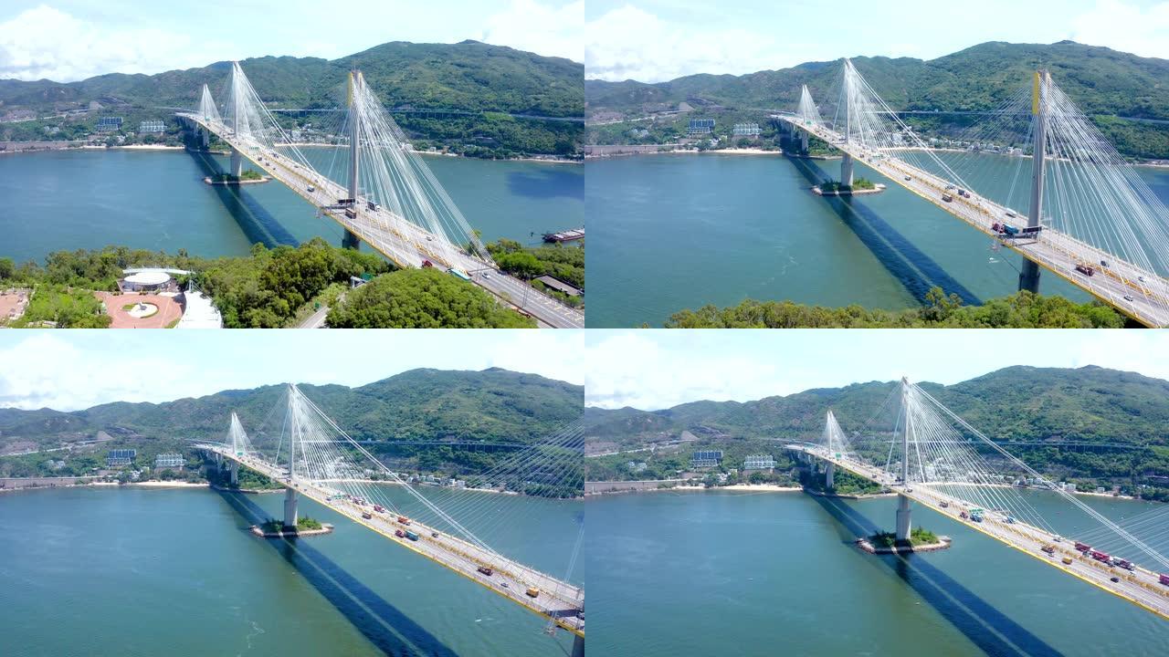 香港汀九桥的无人机照片