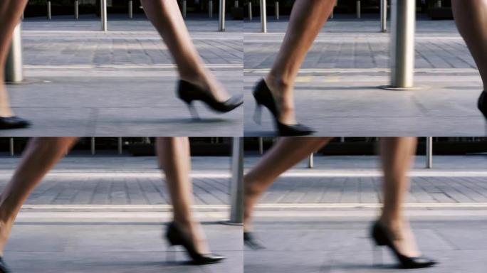 一名女商人步行上班的4k视频片段