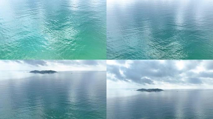 海上岛屿的鸟瞰图湛蓝清澈水域