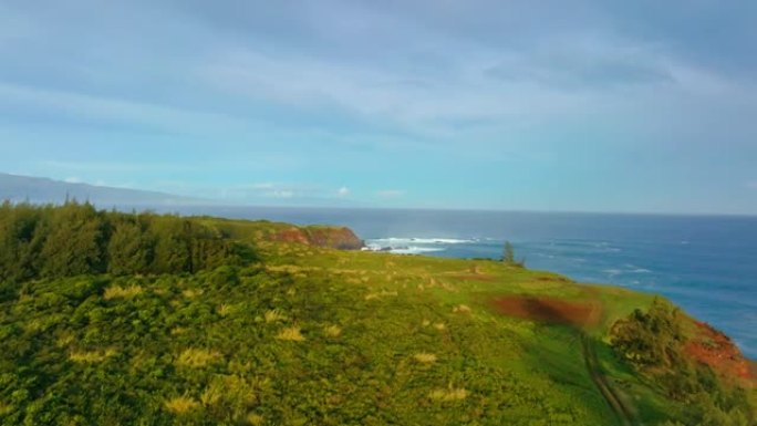 夏威夷毛伊岛海岸线鸟瞰图