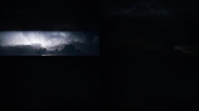 夜间雷雨云带闪电自然灾害电闪雷鸣自然力量