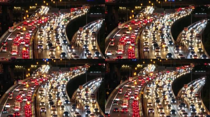公路交通堵塞车流公路汽车快速发展