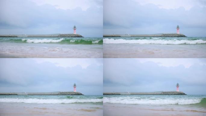 海岸上的灯塔海岸海景灯塔