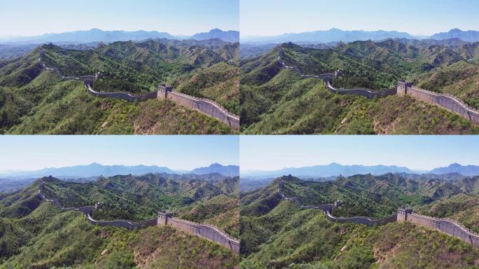空中，中国长城万里长城墙古建筑中国烽火台