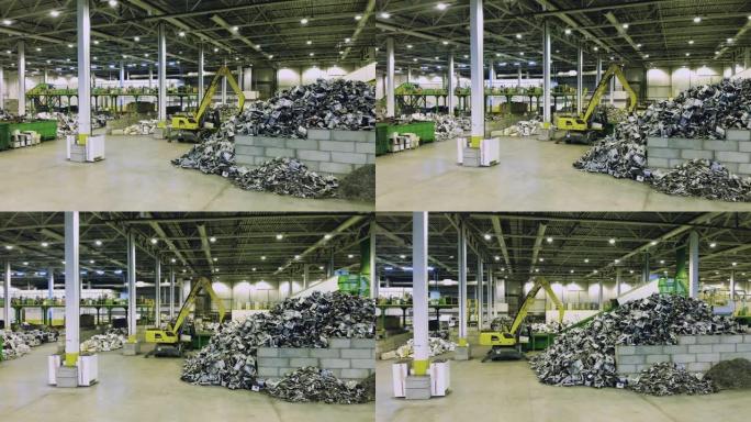 垃圾回收中心。垃圾回收厂的塑料垃圾。