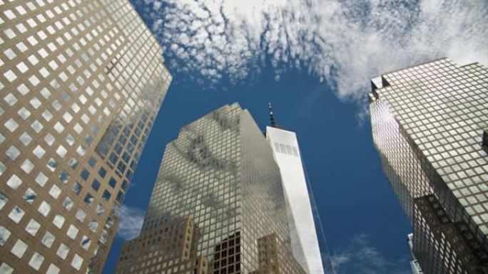 天空中的金融大厦。纽约曼哈顿