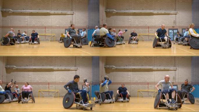 团队球敏捷性训练身残志坚接抛球残障人士
