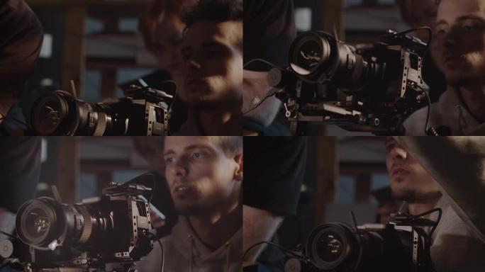 摄制组的视野，在电影拍摄过程中，由专业操作员在框架的中央