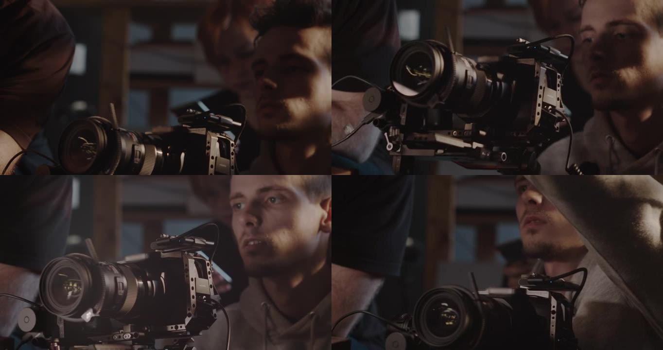 摄制组的视野，在电影拍摄过程中，由专业操作员在框架的中央
