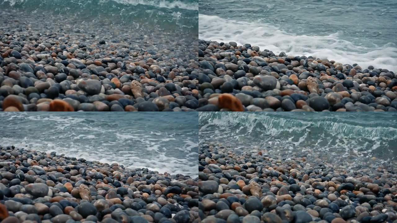 岩石海滩海岸移动镜头