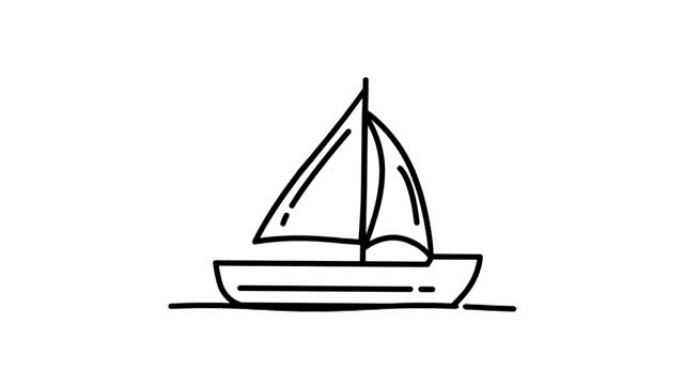 阿尔法海峡上的帆船游艇线路图标