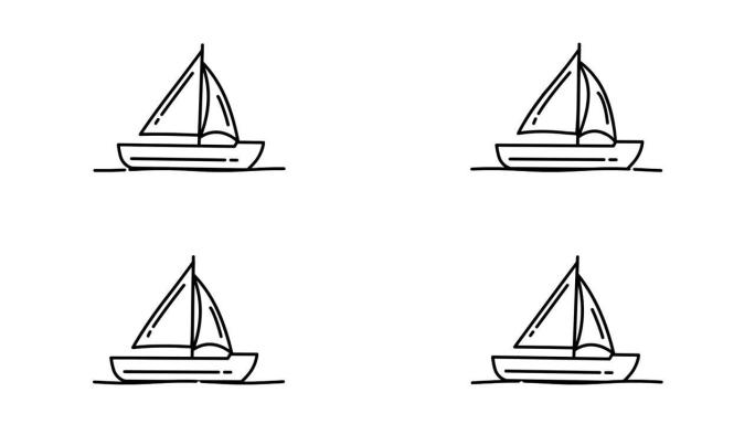 阿尔法海峡上的帆船游艇线路图标