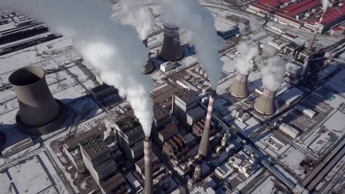火力发电厂鸟瞰图宣传片实拍视频素材