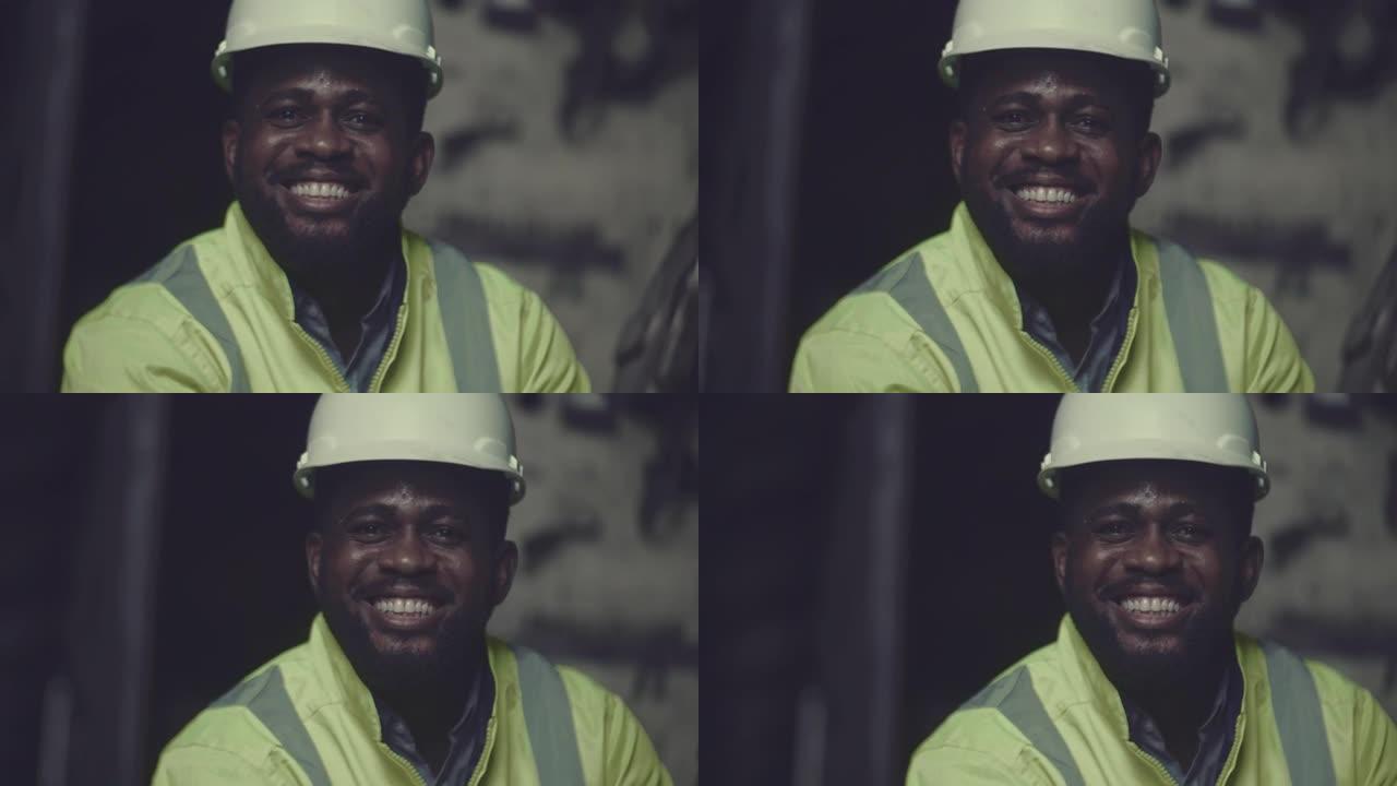 修理工/黑人黑人工人微笑非洲发展