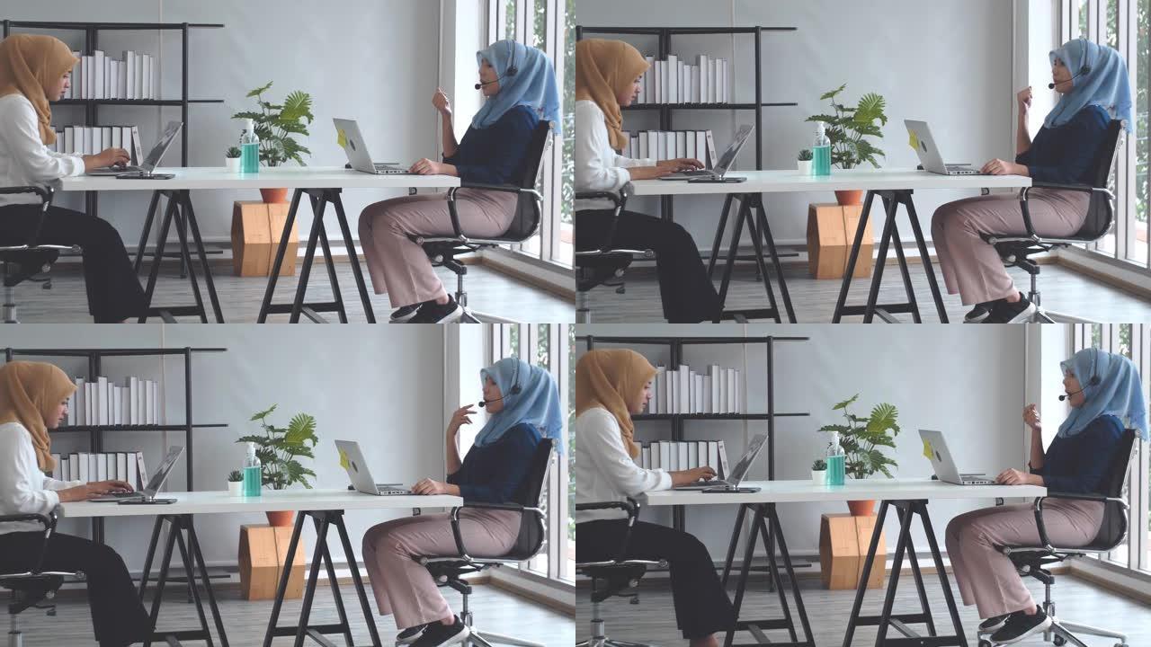 新的正常办公室中东东南亚职场女性头饰