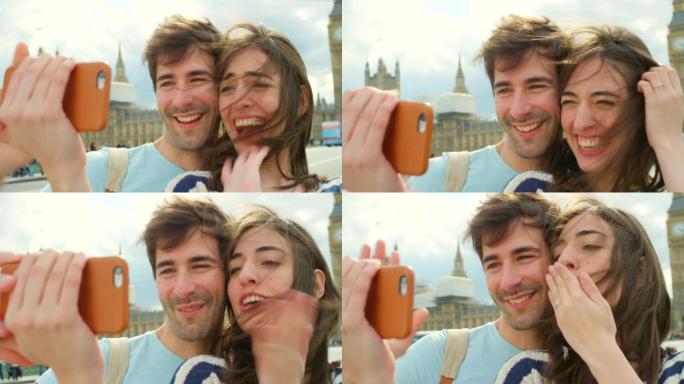 一对年轻夫妇一起探索城市的4k视频片段