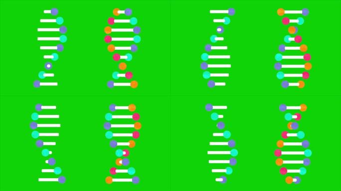 基因DNA和RNA结构绿屏