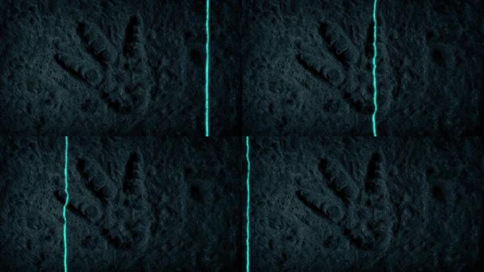 激光扫描恐龙足迹3D成像