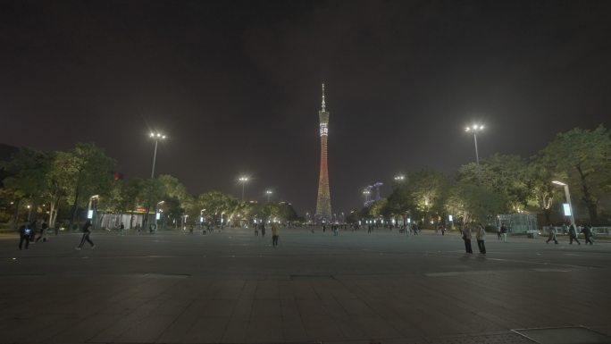 广州花城汇夜景广州塔开灯