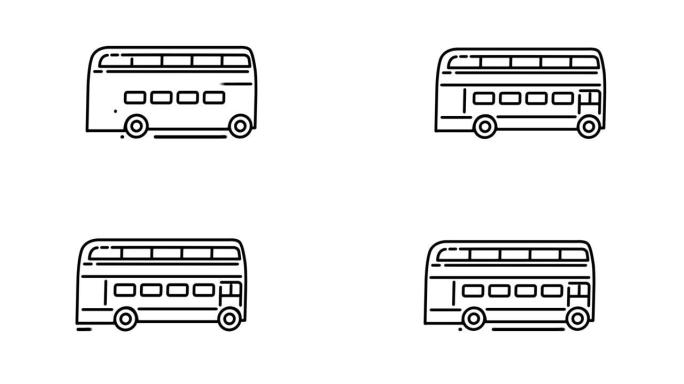 阿尔法通道上的双层巴士线路图标