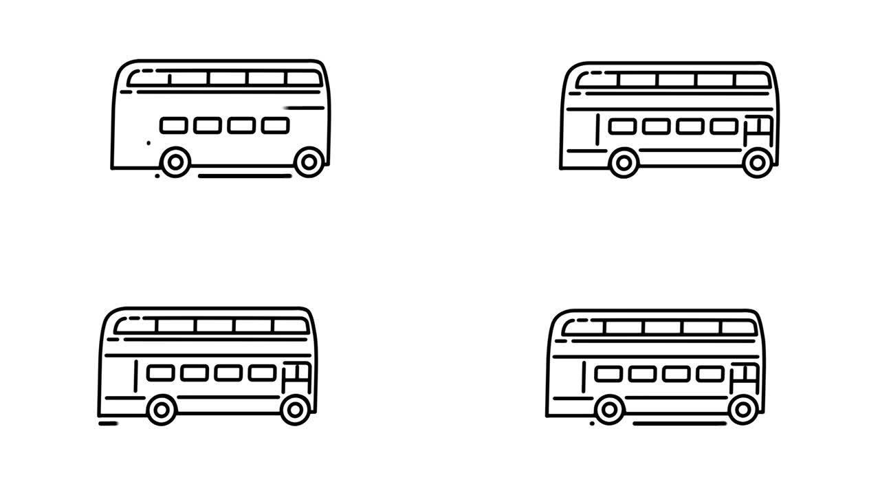 阿尔法通道上的双层巴士线路图标