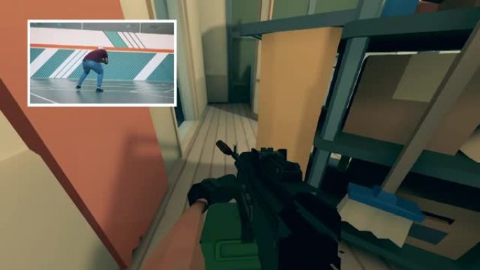 VR-单独显示器上有男性玩家的游戏