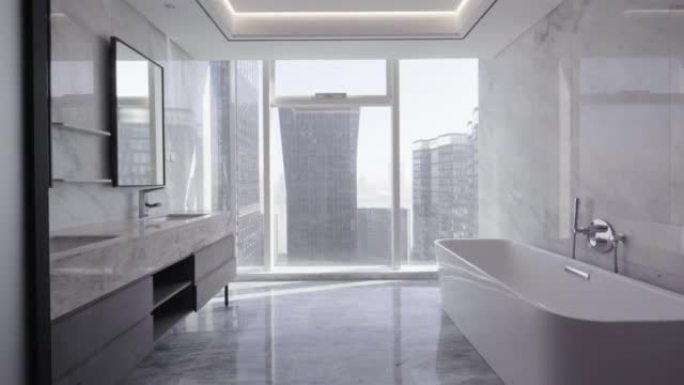 具有豪华设计和装饰的现代浴室