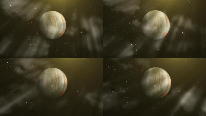 接近木星。NASA提供的这段视频的元素。