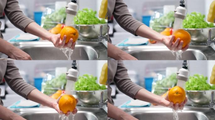 洗橙视频素材清洗清洁