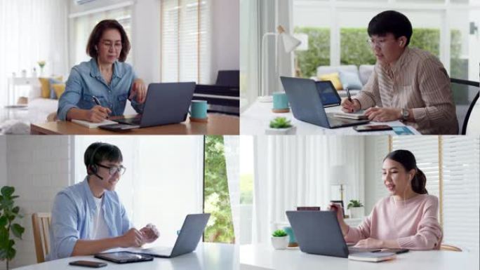 复合视频墙拼贴在线家庭生活方式亚洲技术。
