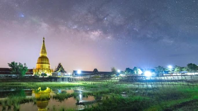 银河系背景下著名寺庙地标的时间流逝