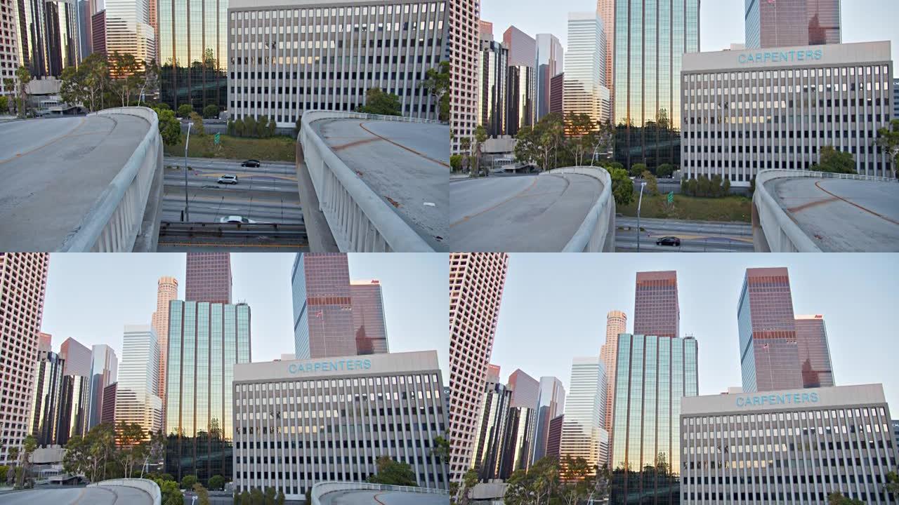 洛杉矶金融区。国外外国美国办公楼写字楼高