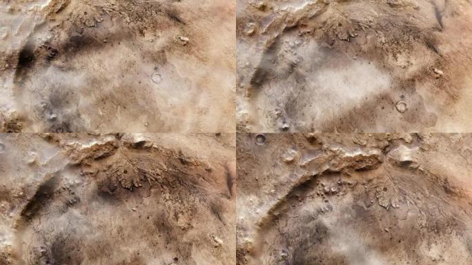 飞越火星Jezero撞击坑，在这个撞击坑里，NASA火星车 “毅力” 号正在其表面寻找古老微生物生命