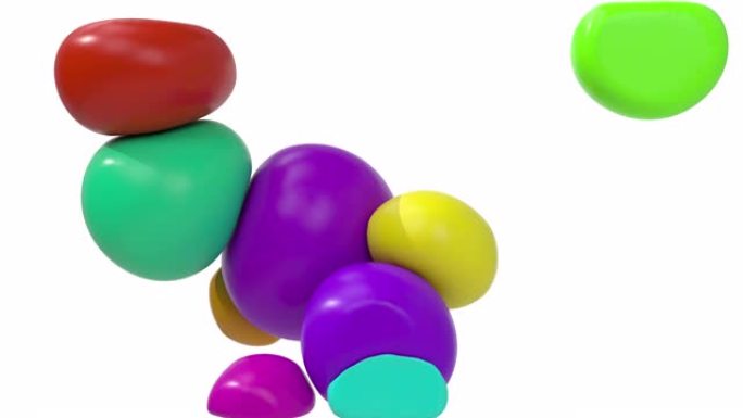 抽象3D弹跳充满活力的彩色球体背景