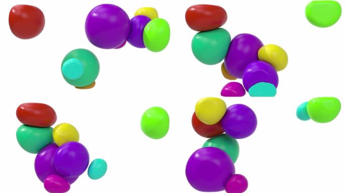 抽象3D弹跳充满活力的彩色球体背景
