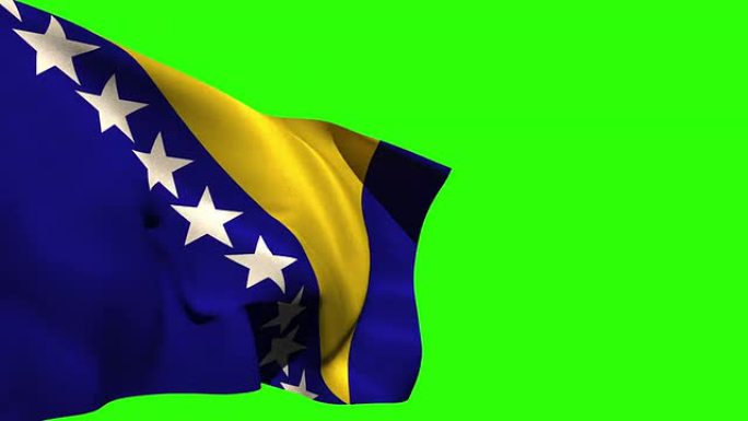 大波斯尼亚国旗吹响