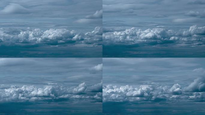 如画的云彩在天空中流动。时间流逝