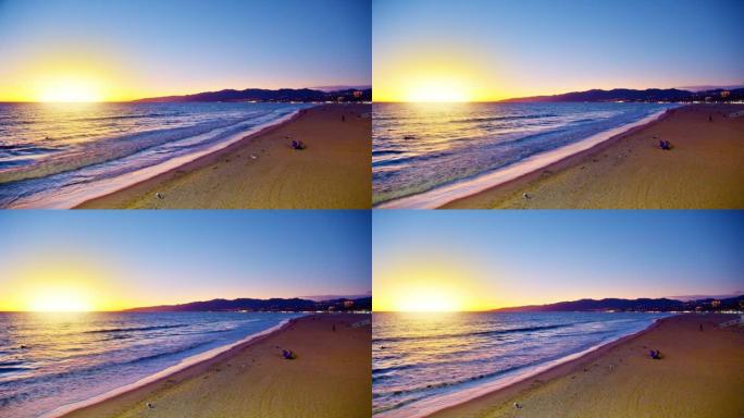 海洋。日落。加州。