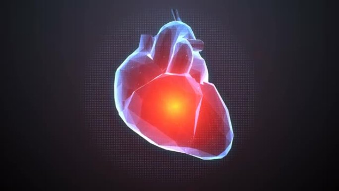 扫描多边形心脏。人体心血管系统。未来医疗技术。