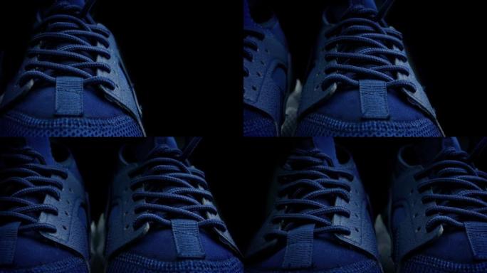 运动鞋通过特写镜头