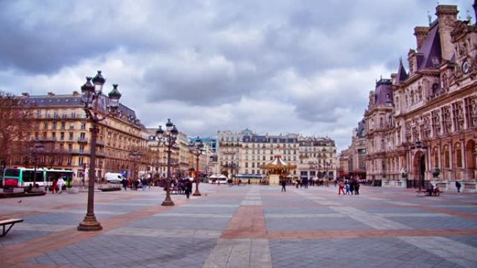巴黎的美丽的城市。温暖的颜色。宏伟的建筑的过去。