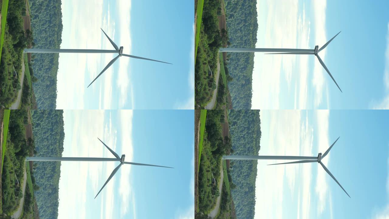 风力发电概念: 鸟瞰风车